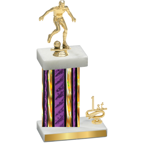 Accented Single Purple Glacier First Place Soccer Trophy