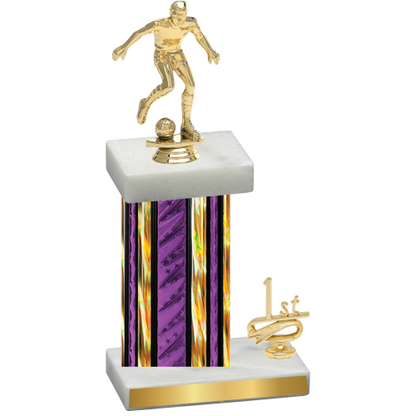 Accented Single Purple Glacier First Place Soccer Trophy