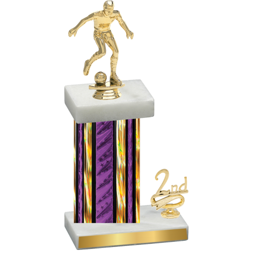 Accented Single Purple Glacier Second Place Soccer Trophy