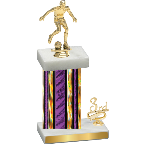 Accented Single Purple Glacier Third Place Soccer Trophy