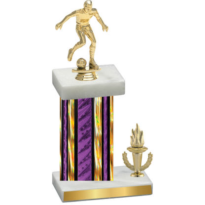 Accented Single Purple Glacier Victory Soccer Trophy