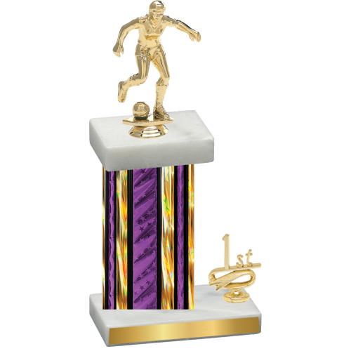 Accented Single Purple Glacier First Place Soccer Trophy