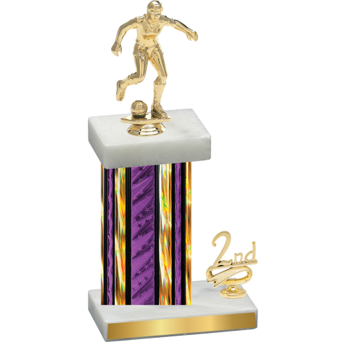 Accented Single Purple Glacier Second Place Soccer Trophy