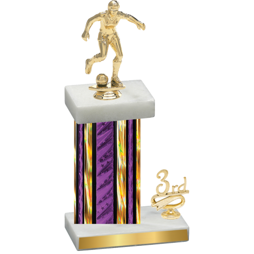 Accented Single Purple Glacier Third Place Soccer Trophy