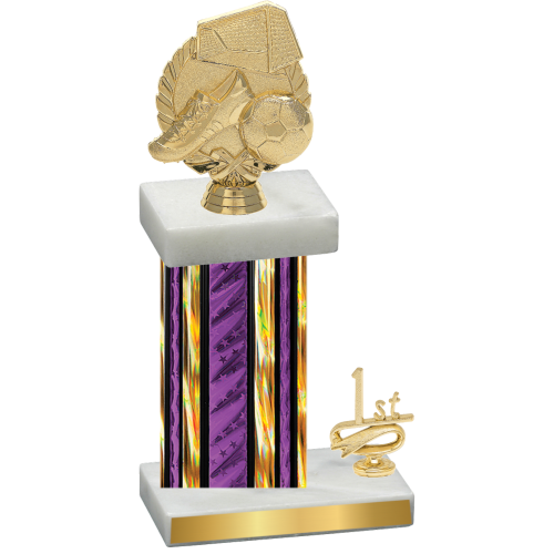 Accented Single Purple Glacier First Place Soccer Trophy