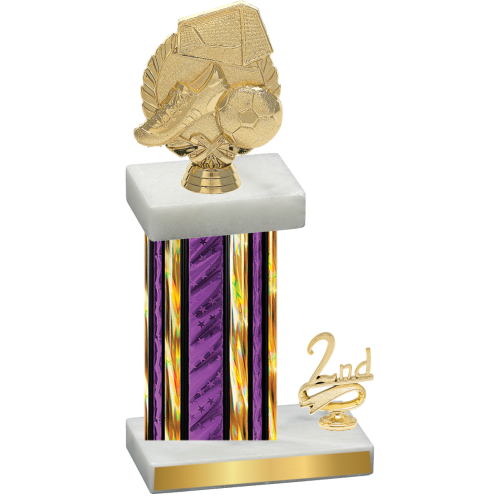 Accented Single Purple Glacier Second Place Soccer Trophy