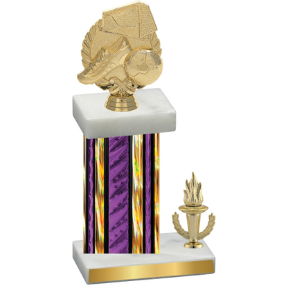 Accented Single Purple Glacier Victory Soccer Trophy