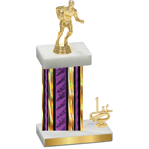 Accented Single Purple Glacier First Place Rugby Trophy