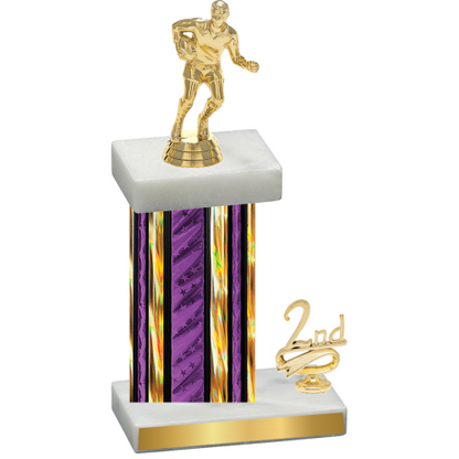 Accented Single Purple Glacier Second Place Rugby Trophy