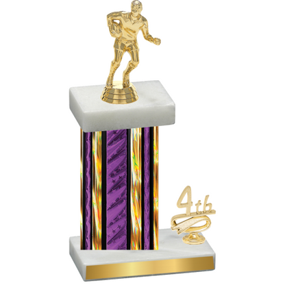 Accented Single Purple Glacier Fourth Place Rugby Trophy