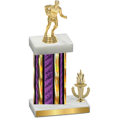 Accented Single Purple Glacier Victory Rugby Trophy