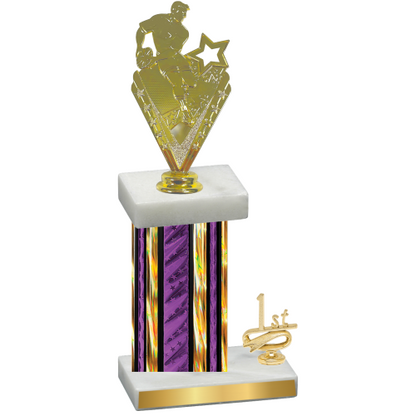 Accented Single Purple Glacier First Place Rugby Trophy