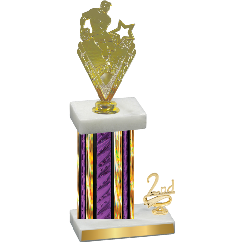 Accented Single Purple Glacier Second Place Rugby Trophy