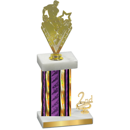 Accented Single Purple Glacier Second Place Rugby Trophy