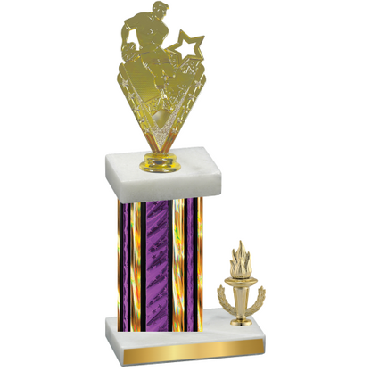 Accented Single Purple Glacier Victory Rugby Trophy