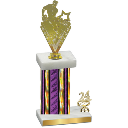 Accented Single Purple Glacier Year Rugby Trophy