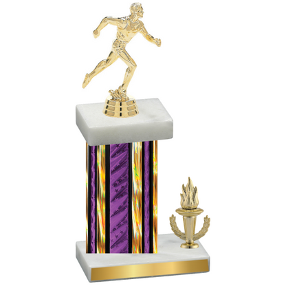 Accented Single Purple Glacier Victory Running Trophy