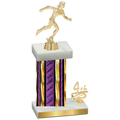 Accented Single Purple Glacier Fourth Place Running Trophy