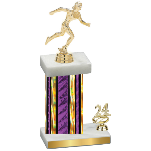 Accented Single Purple Glacier Year Running Trophy