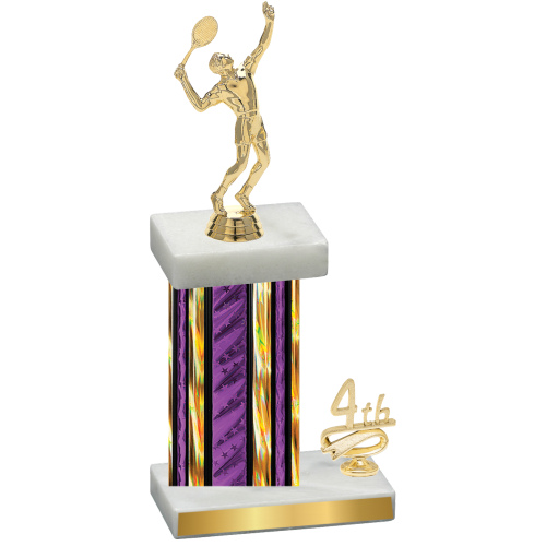 Accented Single Purple Glacier Fourth Place Tennis Trophy