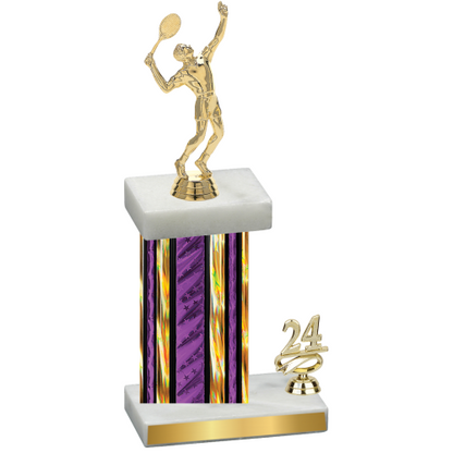 Accented Single Purple Glacier Year Tennis Trophy