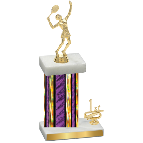 Accented Single Purple Glacier First Place Tennis Trophy