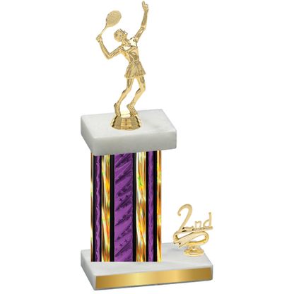 Accented Single Purple Glacier Second Place Tennis Trophy