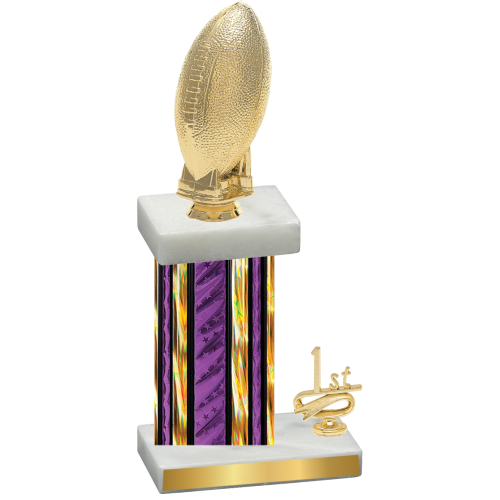 Accented Single Purple Glacier First Place Football Trophy