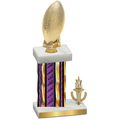 Accented Single Purple Glacier Victory Football Trophy