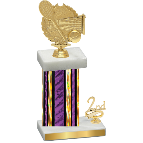 Accented Single Purple Glacier Second Place Tennis Trophy