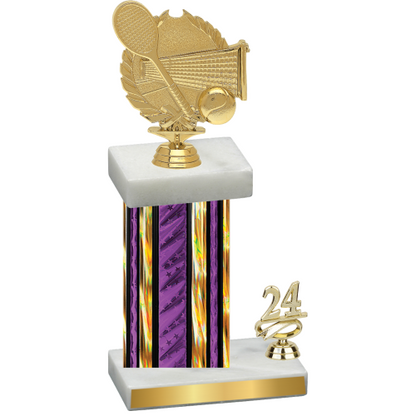 Accented Single Purple Glacier Year Tennis Trophy