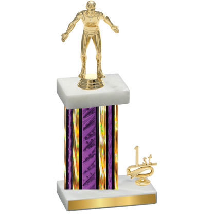 Accented Single Purple Glacier First Place Wrestling Trophy