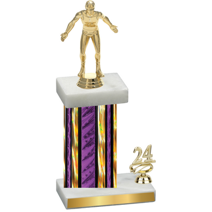 Accented Single Purple Glacier Year Wrestling Trophy