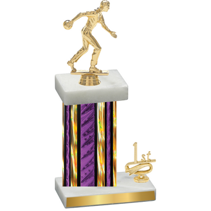 Accented Single Purple Glacier First Place Bowling Trophy