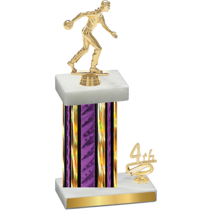 Accented Single Purple Glacier Fourth Place Bowling Trophy