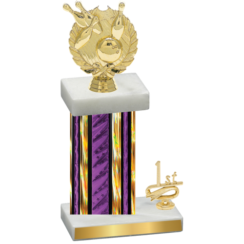 Accented Single Purple Glacier First Place Bowling Trophy