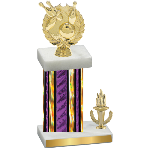 Accented Single Purple Glacier Victory Bowling Trophy