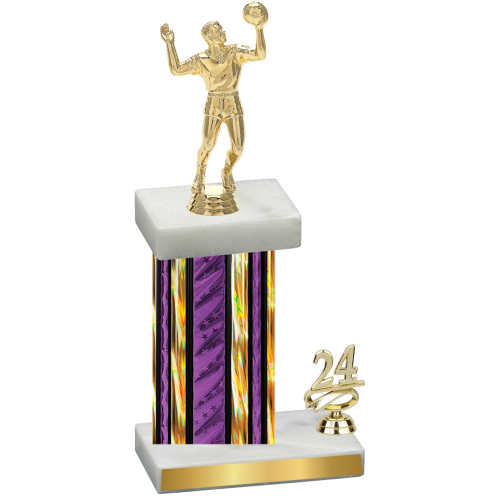 Accented Single Purple Glacier Year Volleyball Trophy