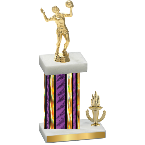 Accented Single Purple Glacier Victory Volleyball Trophy