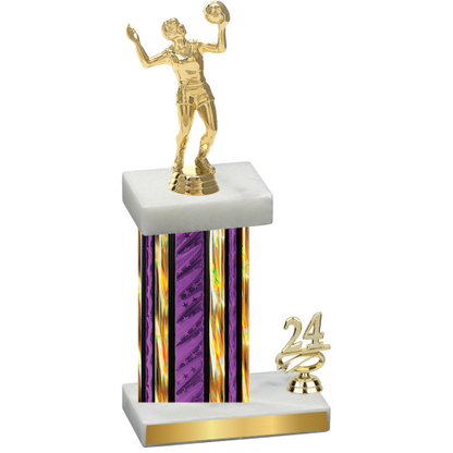 Accented Single Purple Glacier Year Volleyball Trophy