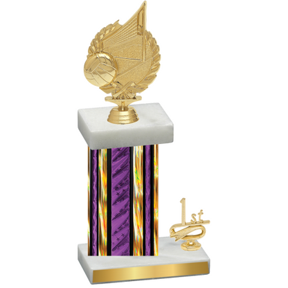 Accented Single Purple Glacier First Place Volleyball Trophy