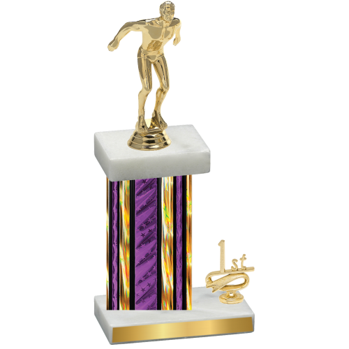 Accented Single Purple Glacier First Place Swimming Trophy