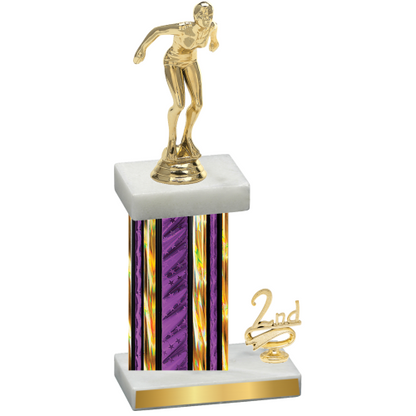 Accented Single Purple Glacier Second Place Tennis Trophy