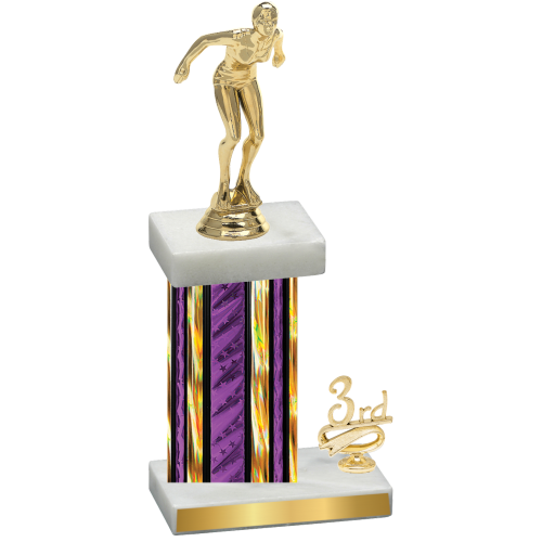 Accented Single Purple Glacier Third Place Tennis Trophy