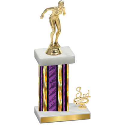 Accented Single Purple Glacier Third Place Tennis Trophy