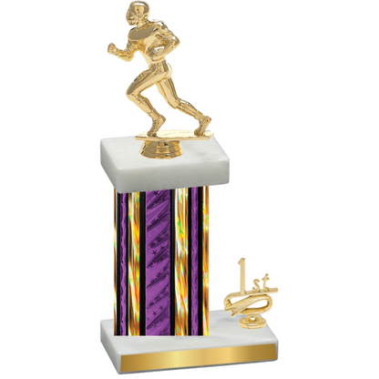 Accented Single Purple Glacier First Place Football Trophy