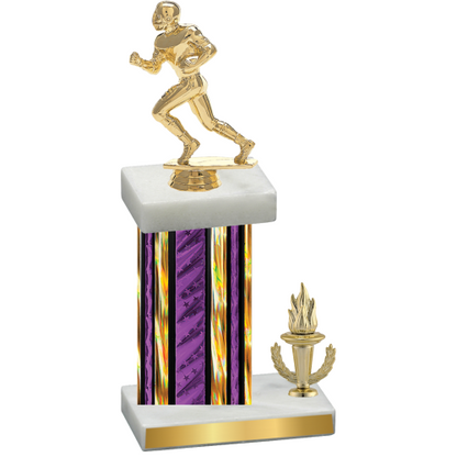 Accented Single Purple Glacier Victory Football Trophy