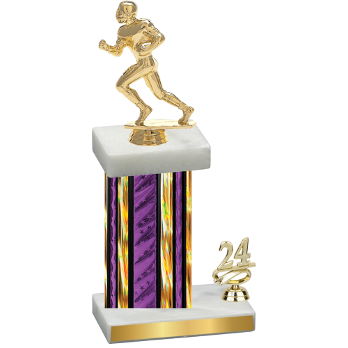 Accented Single Purple Glacier Year Football Trophy