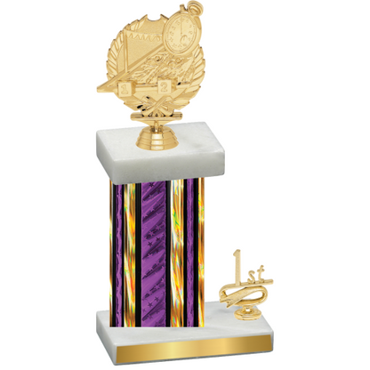 Accented Single Purple Glacier First Place Swimming Trophy