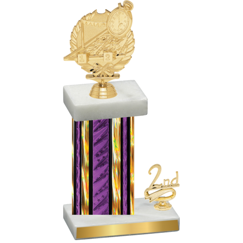 Accented Single Purple Glacier Second Place Swimming Trophy
